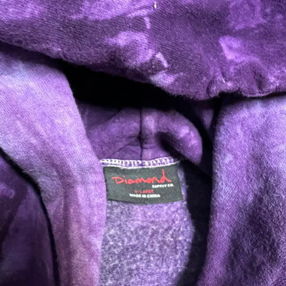 Travis Scott Diamond Supply Hoodie purple tie dye Size XL USED x11397