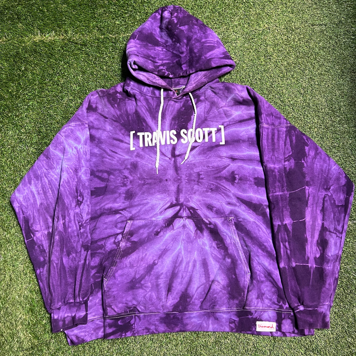 Travis Scott Diamond Supply Hoodie purple tie dye Size XL USED x11397