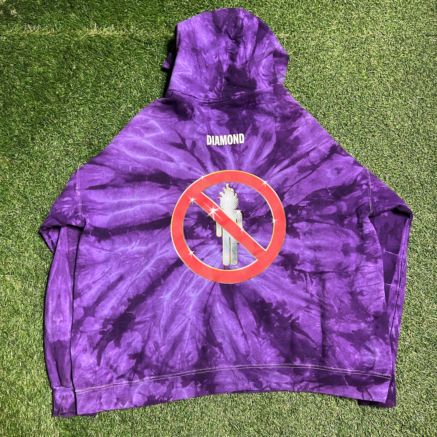 Travis Scott Diamond Supply Hoodie purple tie dye Size XL USED x11397