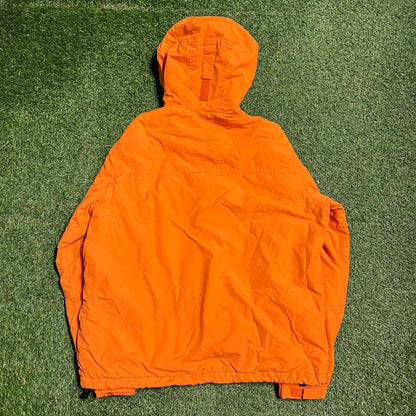 Supreme 2017 Hooded Spellout Half Zip Orange Jacket Size Large USED x13163