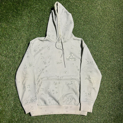 Palace Tri Ferg Grid Green Tan Hoodie Size Medium USED x13173