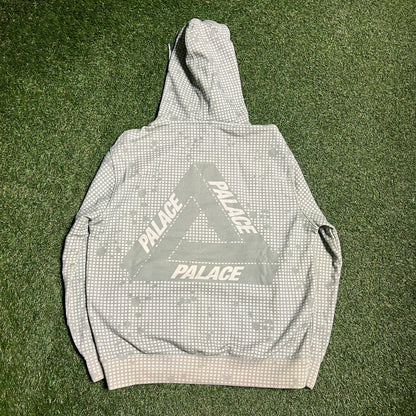 Palace Tri Ferg Grid Green Tan Hoodie Size Medium USED x13173