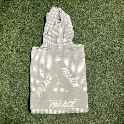 Palace Tri Ferg Grid Green Tan Hoodie Size Medium USED x13173