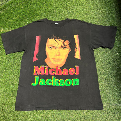 Vintage Michael Jackson rap tee black Size XXL USED v13967