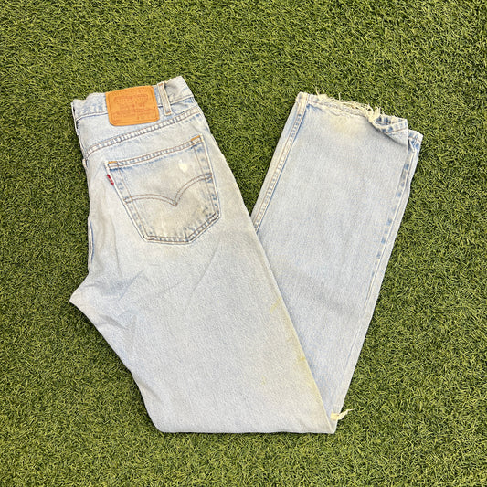 Levi 505s Red Tab Light Blue Jeans Size 32x34 USED v14758