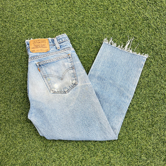 Levi 505s Orange Tab Light Blue Jeans Size 31x34 USED v14750