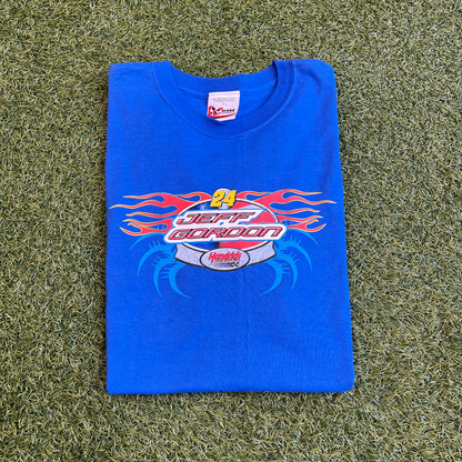 2003 Jeff Gordon Du Pont Blue Racing Tee Size Large USED v15758
