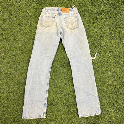 Levi 505s Orange Tab Light Blue Jeans Size 31x34 USED v14752