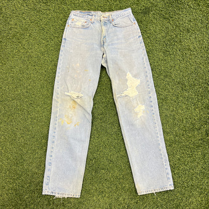 Levi 505s Red Tab Light Blue Jeans Size 32x34 USED v14756