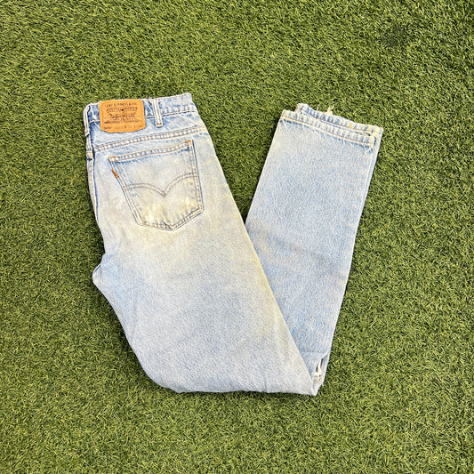 Levi 505s Orange Tab Light Blue Jeans Size 31x34 USED v14751