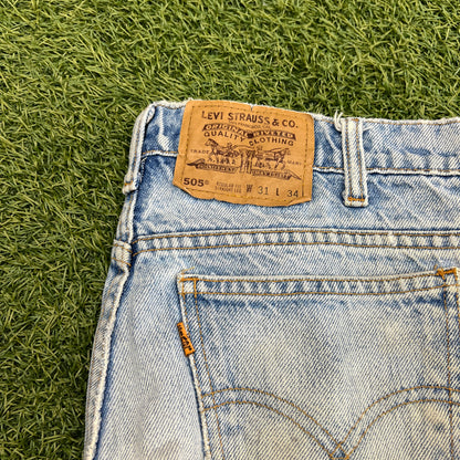 Levi 505s Orange Tab Light Blue Jeans Size 31x34 USED v14751