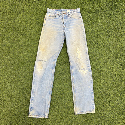Levi 505s Orange Tab Light Blue Jeans Size 31x34 USED v14751