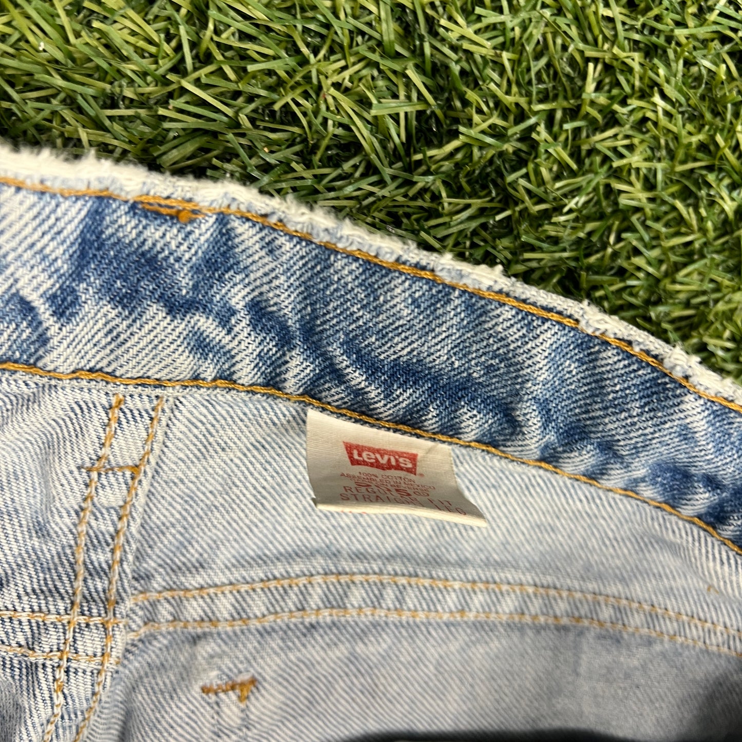 Levi 505s Orange Tab Light Blue Jeans Size 31x34 USED v14751