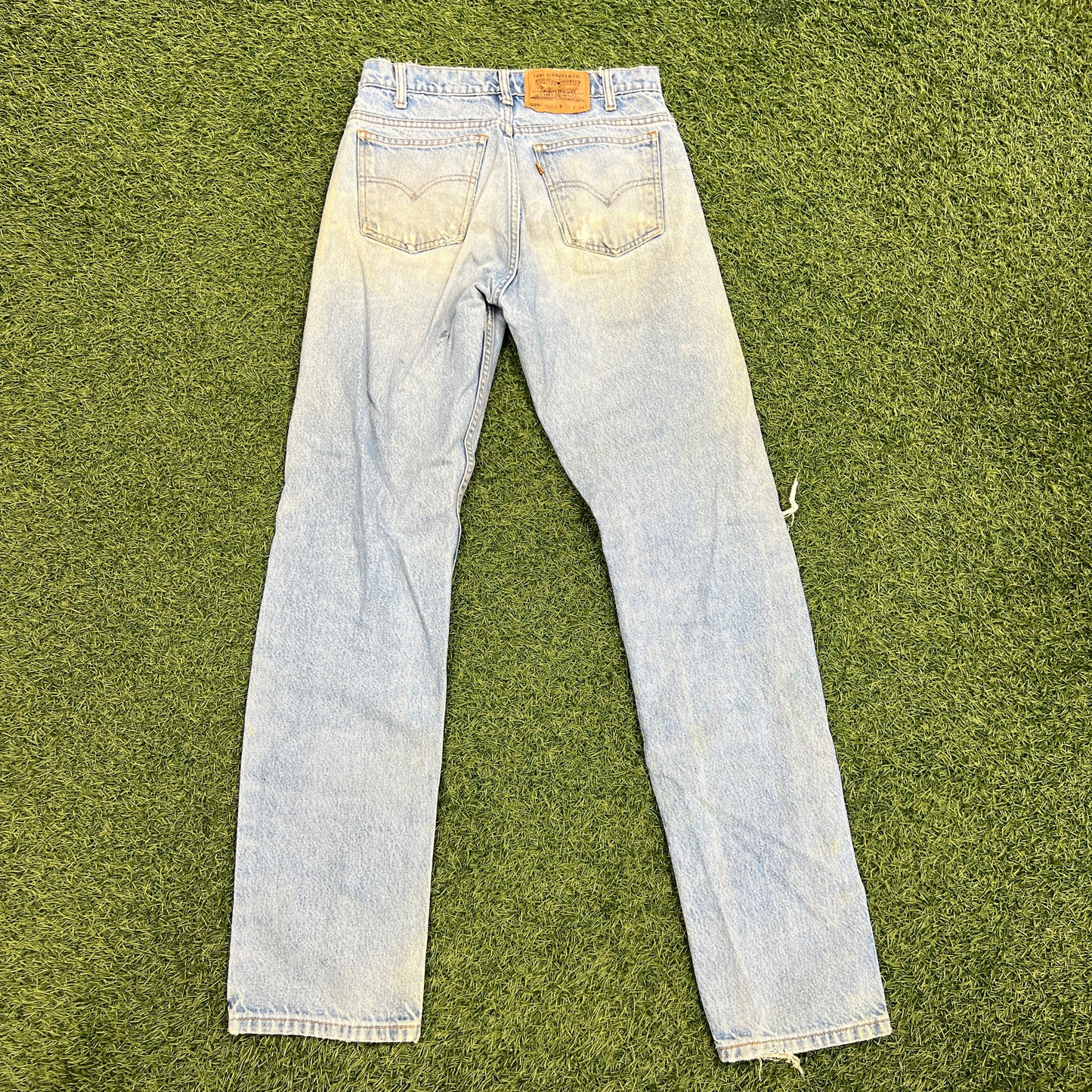 Levi 505s Orange Tab Light Blue Jeans Size 31x34 USED v14751