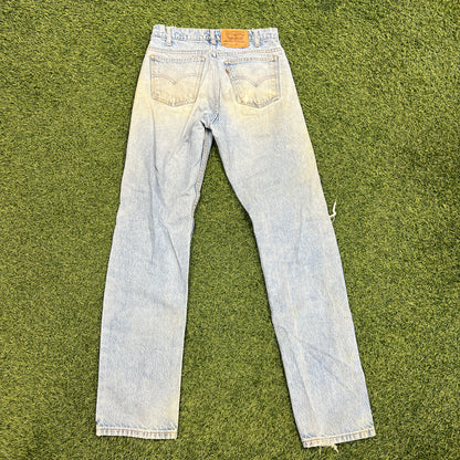 Levi 505s Orange Tab Light Blue Jeans Size 31x34 USED v14751