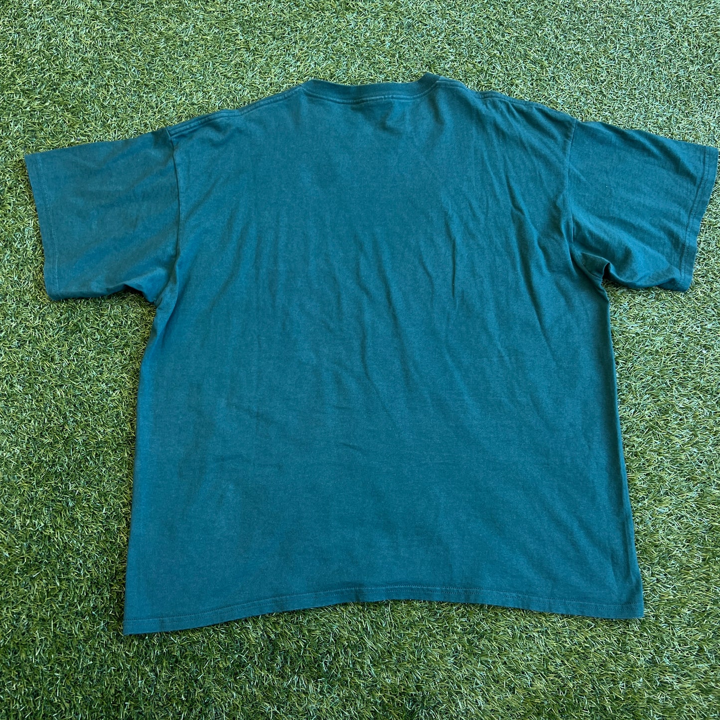1990s Nike White Tag Green Tee/White Swoosh Size XL USED v15736