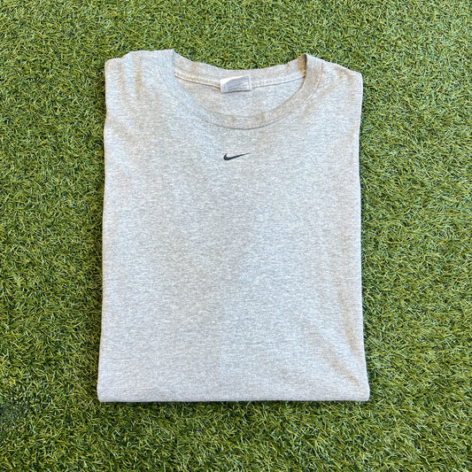 1990s Nike White Tag Grey Center Swoosh Longslee Size XL USED v15741