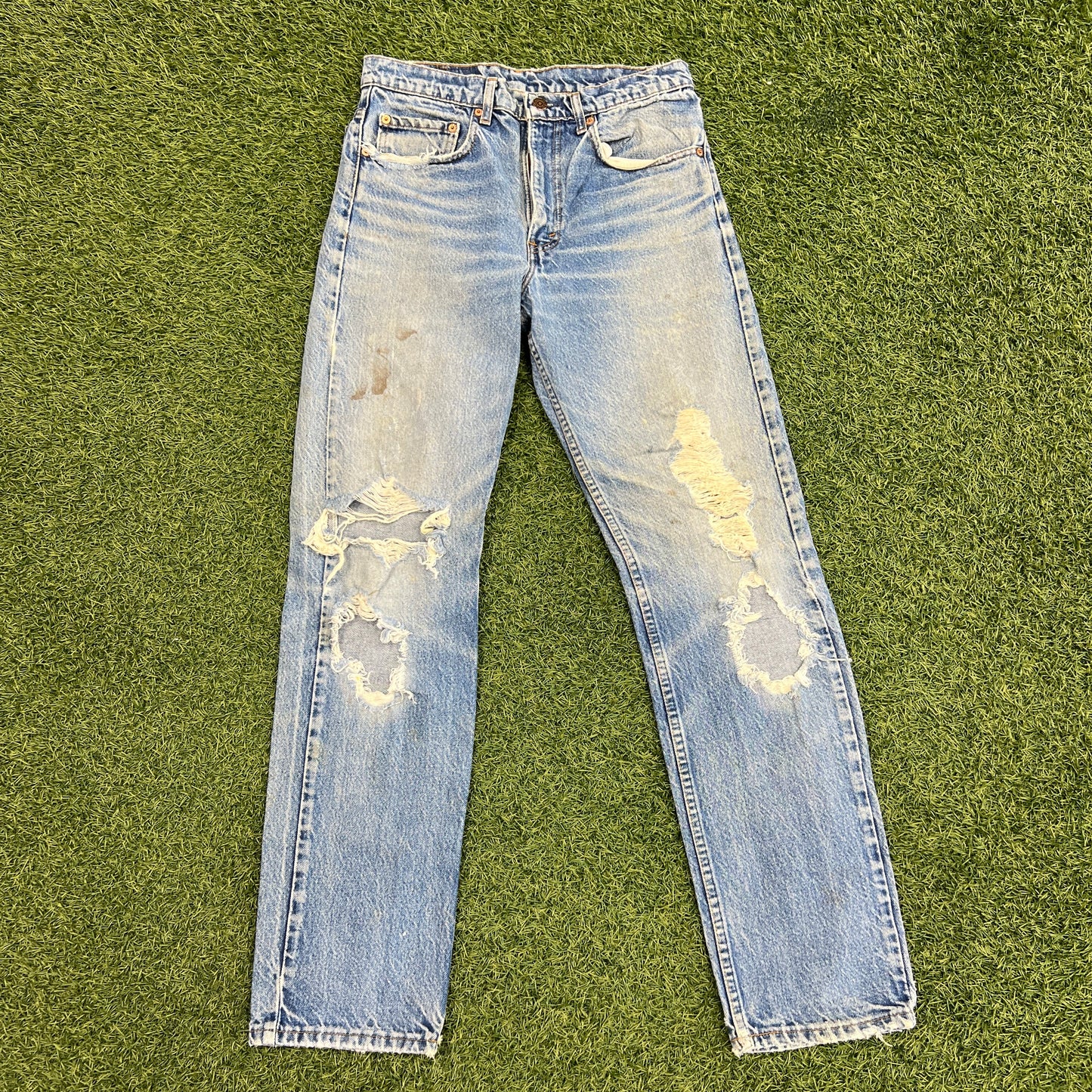 Levi 505s Red Tab Blue Jeans Size 31x33 USED v14755