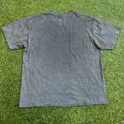 Y2K Nike Silver Tag Dark Grey Tee/Black Swoosh Size XL USED v15737
