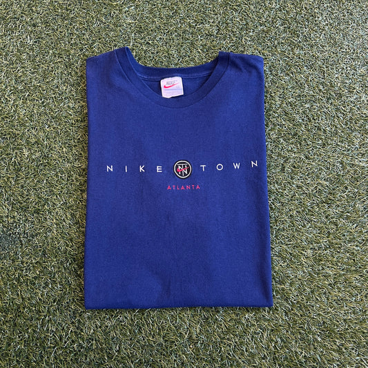 1990s Nike Town Atlanta Navy Tee Size XL USED v15745