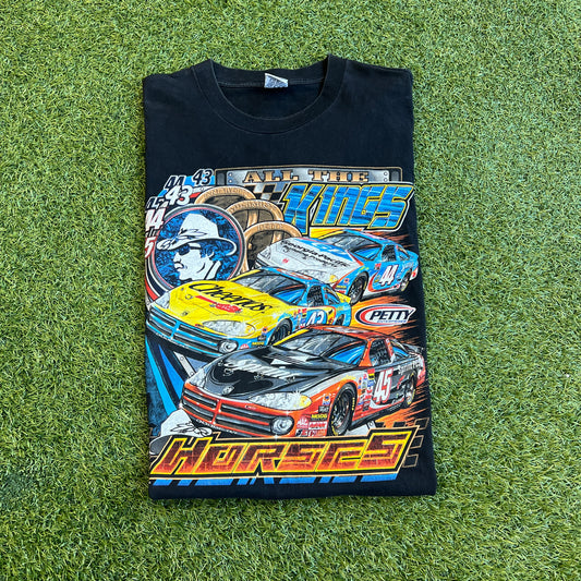 2001 Nascar "All the Kings" Black Tee Size Large v15731