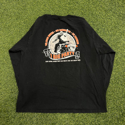2002 Harley Davidson 1 Big Party Black Long Sleeve Size XL USED v14723