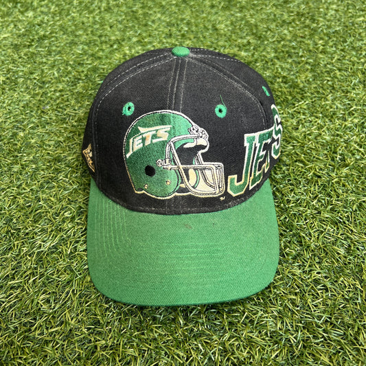 1990s New York Jets Big Helmet Black Hat One Size USED v15765