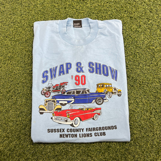 1990 Swap & Show Sussex Country Blue Tee Size XL USED v14738