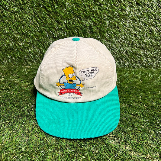 1990 Bart Simpson Dont Have a Cow Corduroy Hat Size OS USED v14667