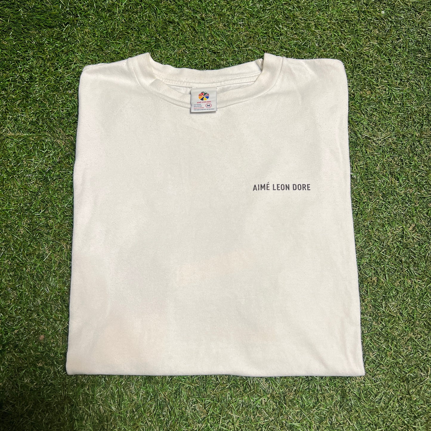 ALD Rainbow Boat White Tee Size Medium USED x11354