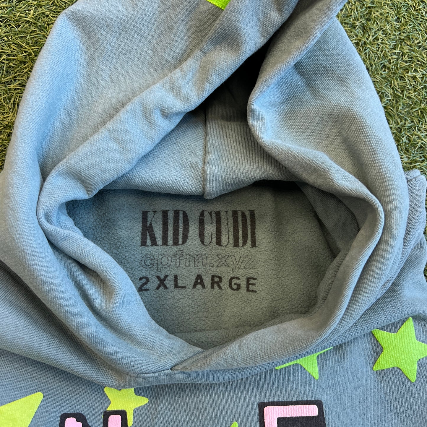 CPFM Kid Cudi Enter Galactic Teal Hoodie Size XXL USED x12935