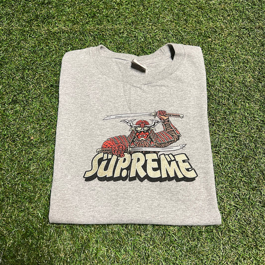 Supreme FW21 Samurai Tee Heather Grey Size Medium USED x11434