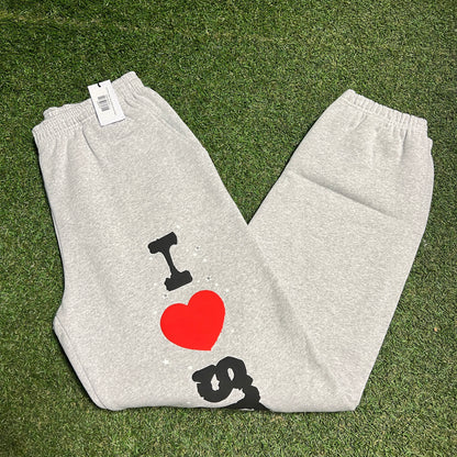 Sp5der I Heart Souvenir Grey Sweatpants Size XL NEW x12309