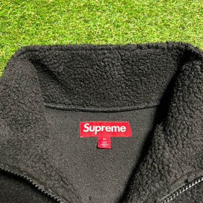 Supreme FW23 Arc Half Zip Fleece Pullover black Size Medium USED x11439