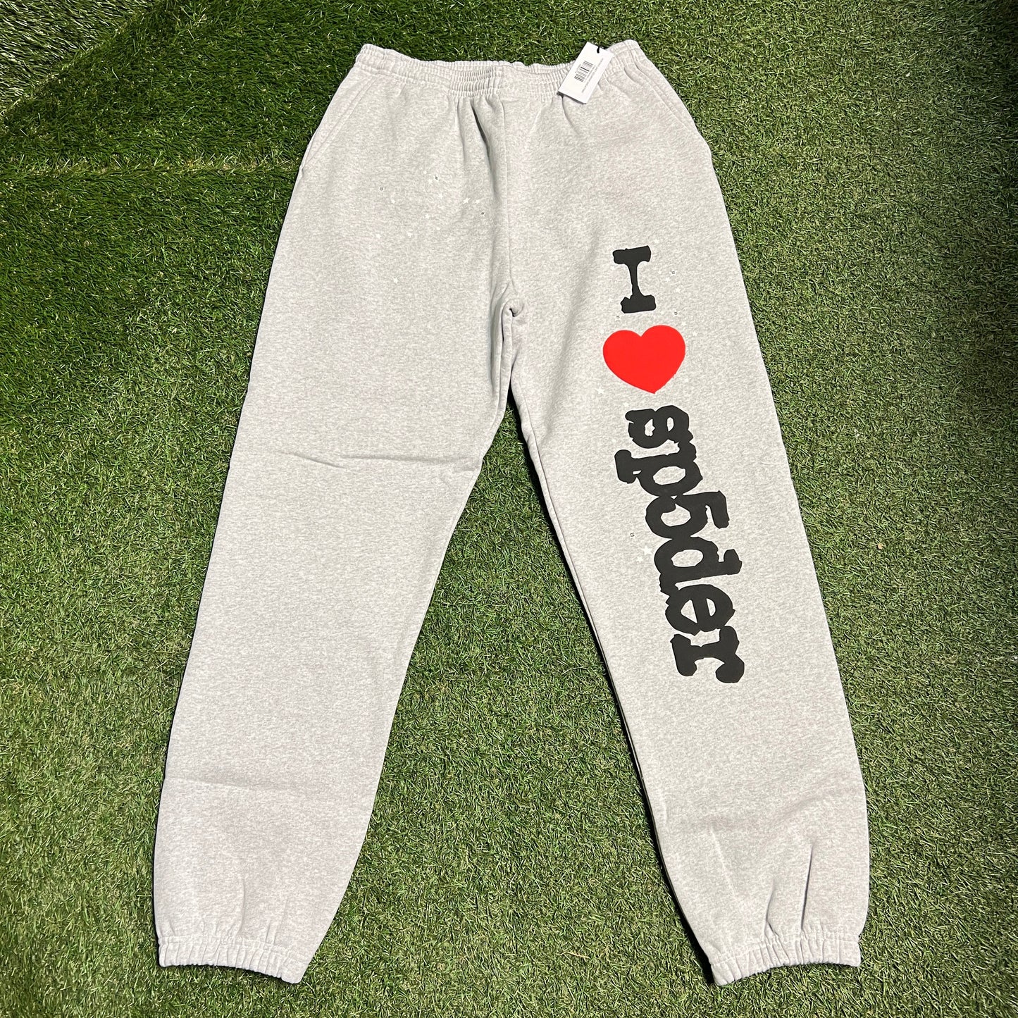 Sp5der I Heart Souvenir Grey Sweatpants Size XL NEW x12309