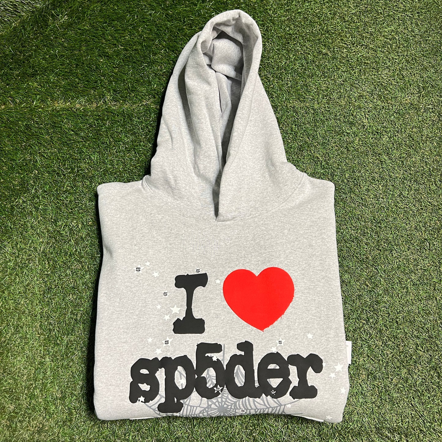 Sp5der I Heart Souvenir Grey Hoodie Size XL NEW x12304