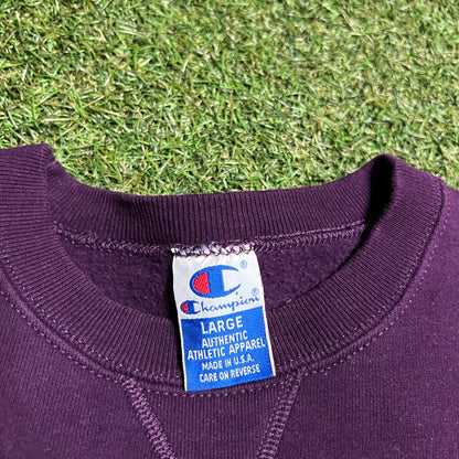 1990s Champion Purple Crewneck Size Large USED v15775