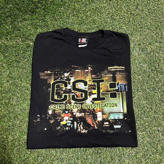 Y2K Crime Scene Investigations TV Tee Size Large USED v15781