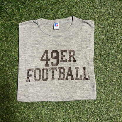1980s Russell "49ers Football" Grey Tee Size Large v15721