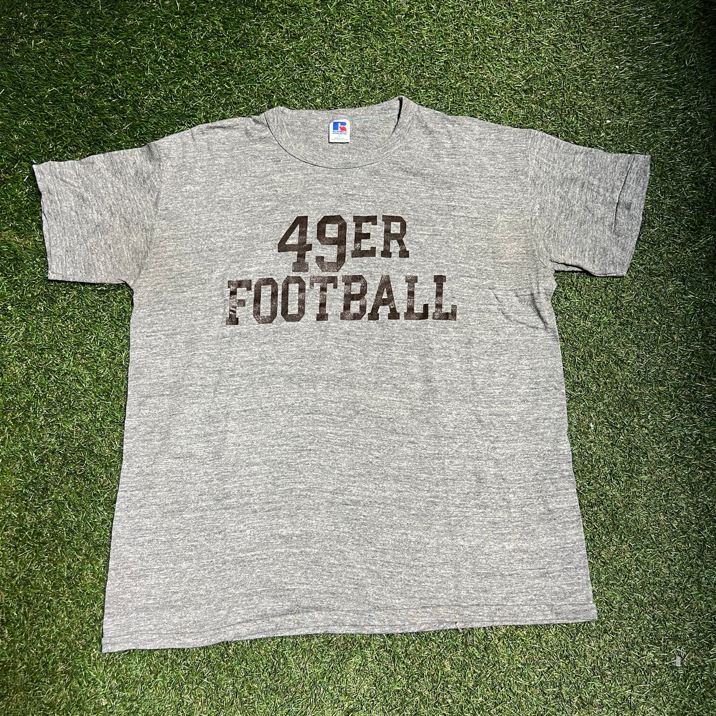1980s Russell "49ers Football" Grey Tee Size Large v15721