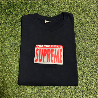 Supreme Who The Fuck Is Navy Tee Size XL USED x12288