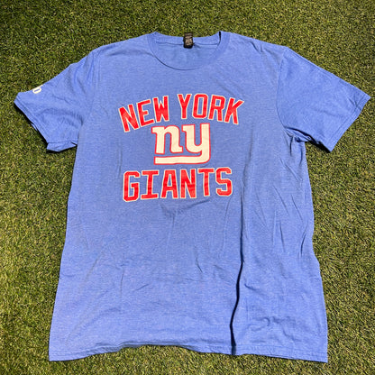 NY Giants baby blue modelo tee Size Large USED v14004