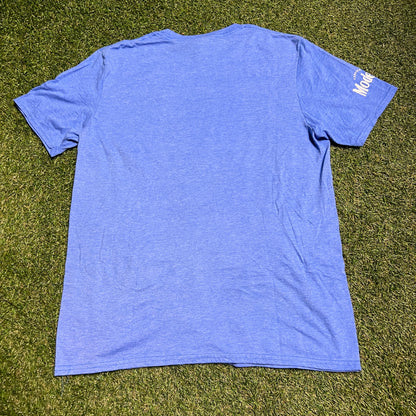 NY Giants baby blue modelo tee Size Large USED v14004