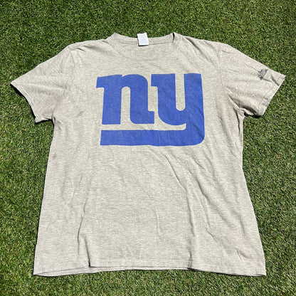 NY Giants grey NY logo tee Size Large USED v14008