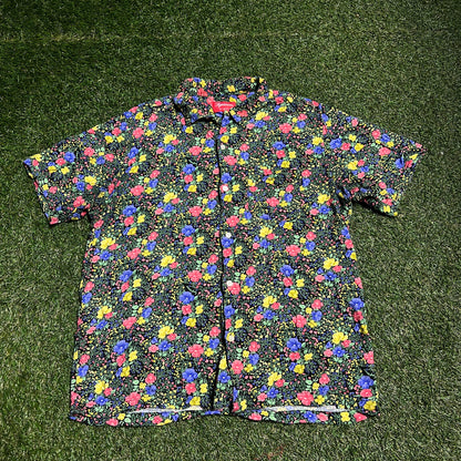 Supreme SS19 Mini Floral Rayon shirt black Size Large USED x11447