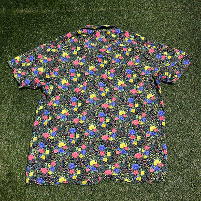 Supreme SS19 Mini Floral Rayon shirt black Size Large USED x11447
