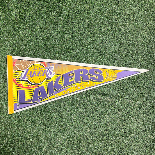1990s LA Lakers Slam Dunk Pennant USED v15772