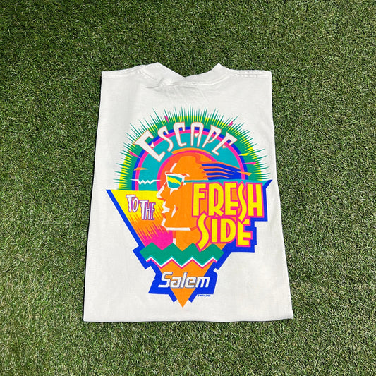 1992 Salem Fresh Wrap White Tee Size XL USED v13984