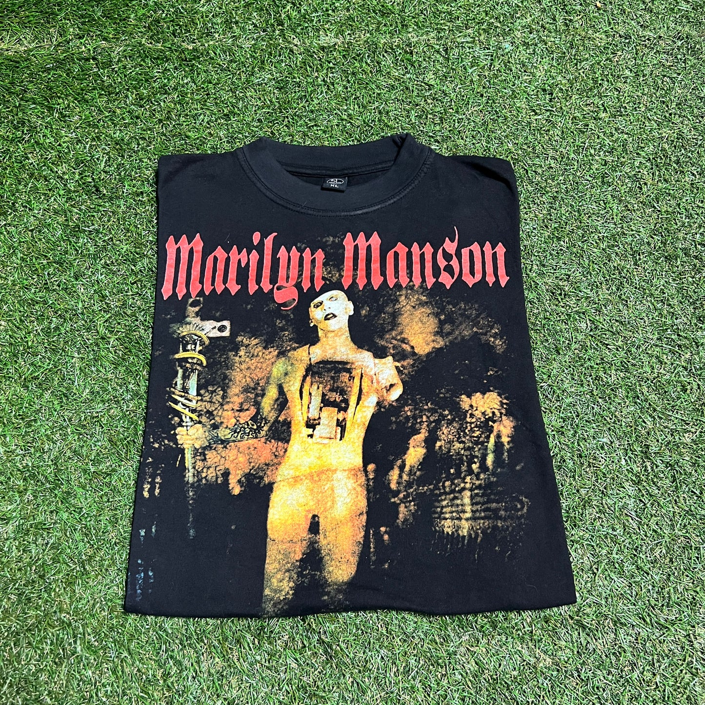 Marilyn Manson Bootleg 2001 Tour Black Tee Size Small USED v13976