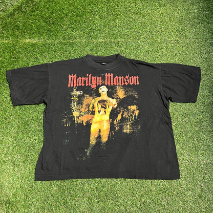 Marilyn Manson Bootleg 2001 Tour Black Tee Size Small USED v13976